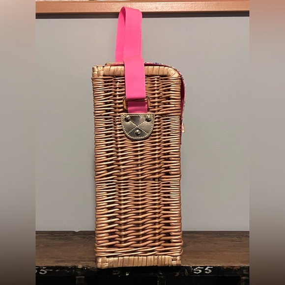 Lilly Pulitzer Wicker Wine Tote.  NWOT!! - Picture 4 of 11